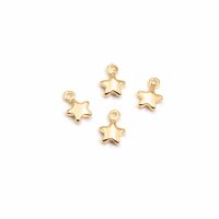 Anhänger Stern aus Messing 18K Goldbeschichtung 4...