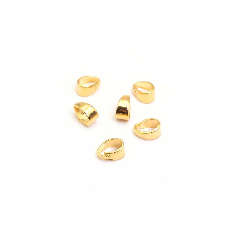 Collierschlaufen aus Messing 18k Goldbeschichtung 6 mm 6 Stück