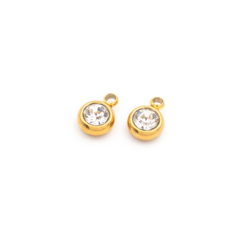 Edle Edelstahl-Anhänger mit 18K Gold PVD Beschichtung im 2er Set