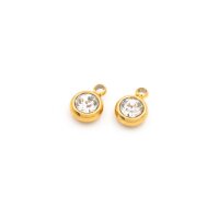 Edle Edelstahl-Anhänger mit 18K Gold PVD...