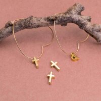 Zwischenperlen als Kreuz mit 18k Gold beschichtet 2...