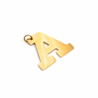 Anhänger als Buchstabe A aus Edelstahl in goldfarben...
