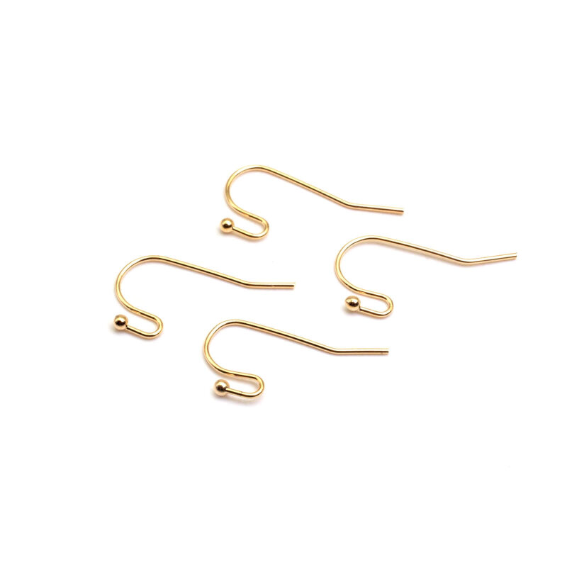 Ohrhaken mit Aufhängung aus Messing 18k Gold beschichtet 4 Stück