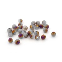 Facettierte Glasschliffperlen – 4 x 3,5 mm in Grau...