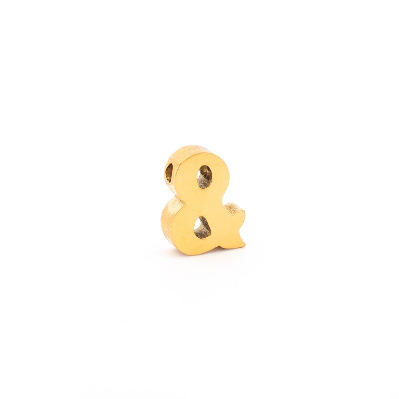 Zwischenperle Und-Symbol, Edelstahl 304, IP Gold beschichtet, 10 mm, 1 Stück