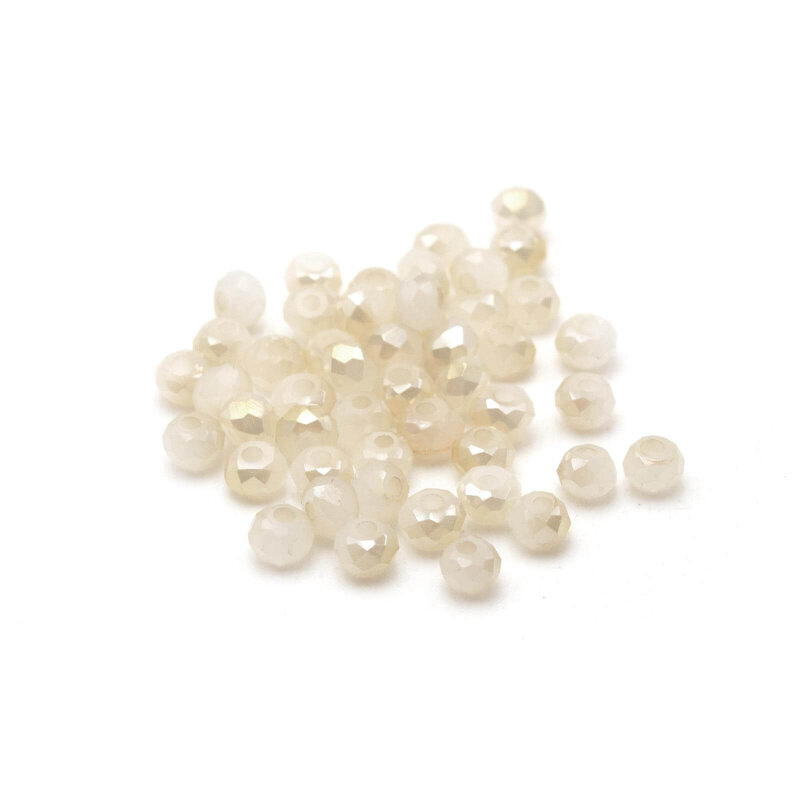Glasschliffperlen in cremefarben beschichtet 2,5x2mm 50 Stück