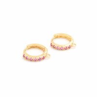 Creolen aus Messing mit Zirkonia 18k Gold beschichtet...