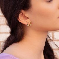 Ohrstecker Emilia mit bunten Zirkonia in goldfarben