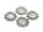 Fassungen mit Strasssteineinfassungen in antik silber für 14mm Cabochons 4 Stück