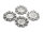 Fassungen mit Strasssteineinfassungen in antik silber für 14mm Cabochons 4 Stück