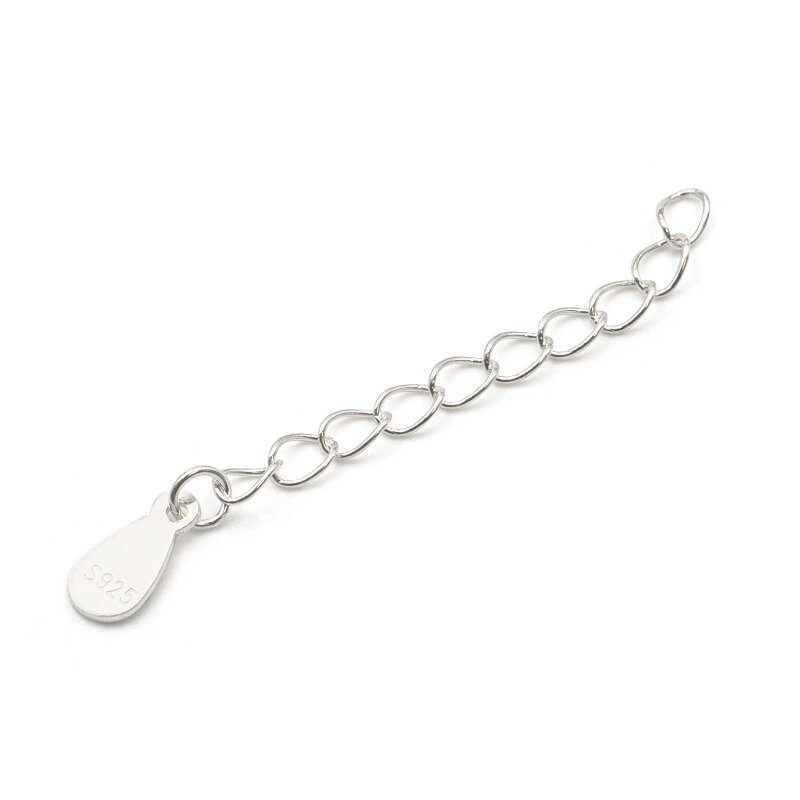Verlängerungskette mit Tag aus 925 Sterling Silber, 3 cm, 1 Stück
