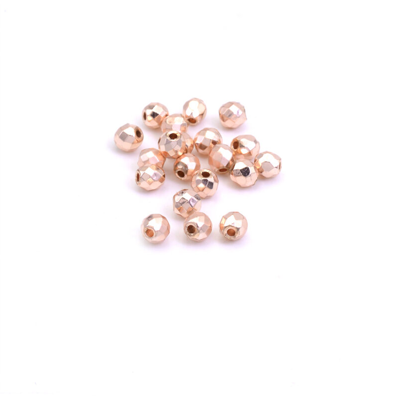Zwischenperlen aus synthetischem Hämatit in roségoldfarben 4mm 20 Stück