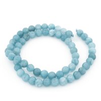 Perlen aus gefärbtem Chalcedon in Aquamarin-Optik, 6...