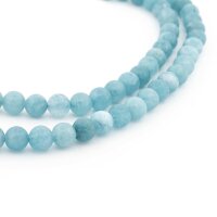 Perlen aus gefärbtem Chalcedon in Aquamarin-Optik, 6...