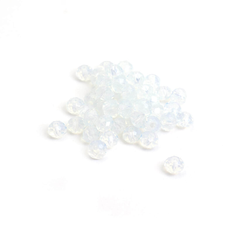 Glasschliffperlen als Rondell in weiß 4x3 mm 50 Stück