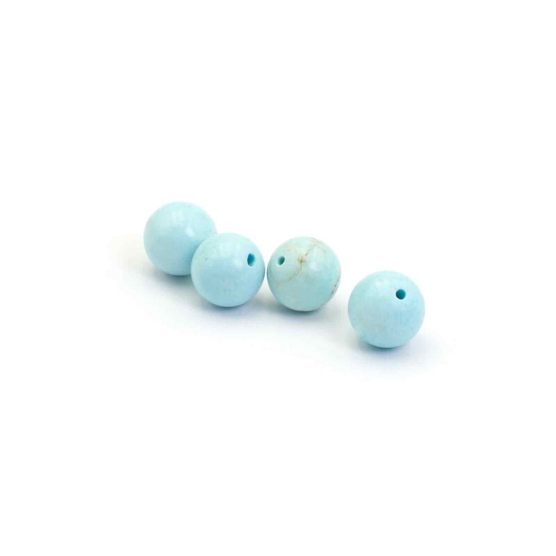 Perlen aus natürlichem Türkis in blau 11mm 4 Stück