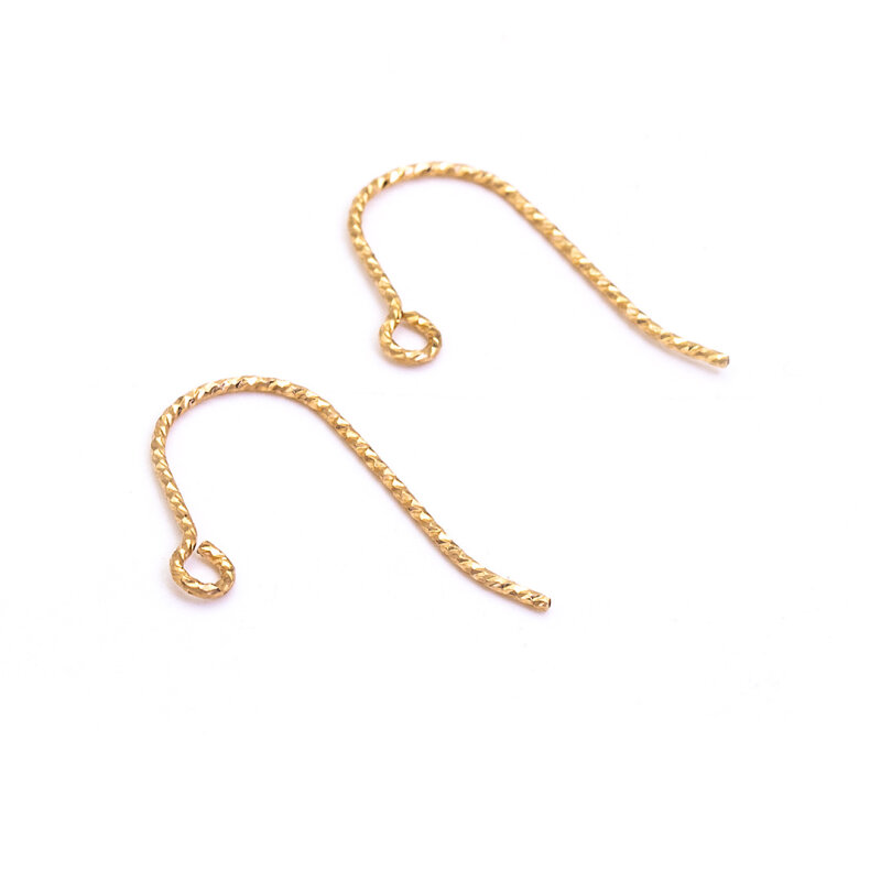 Ohrhaken mit Aufhängung, Messing, 14K Gold filled, 17 x 12 mm, 2 Stück