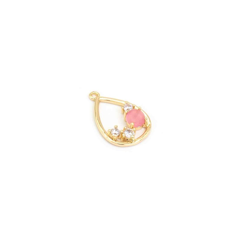 tropfenförmiger Anhänger mit Zirkonia 18k Gold beschichtet 1 Stück