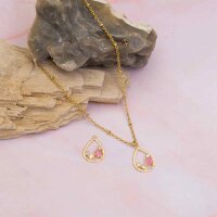 tropfenförmiger Anhänger mit Zirkonia 18k Gold...