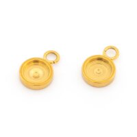 Fassungen mit Öse für 6 mm Cabochons mit 18k Goldbeschichtung 2 Stück