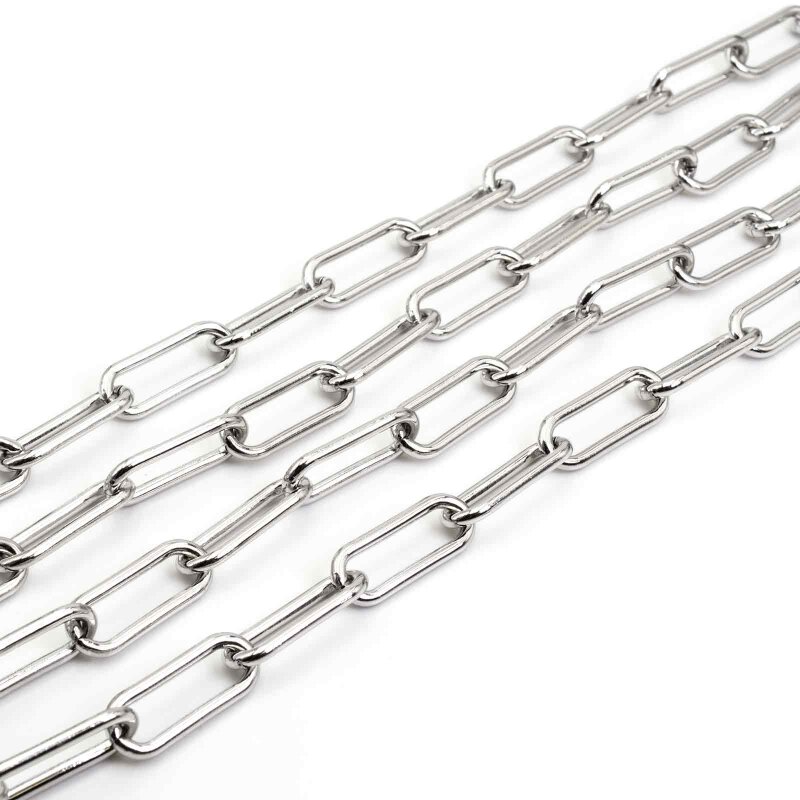 grobe Gliederkette in platinfarben 21x9mm 1m