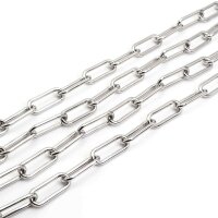 grobe Gliederkette in platinfarben 21x9mm 1m