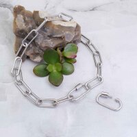 grobe Gliederkette in platinfarben 21x9mm 1m