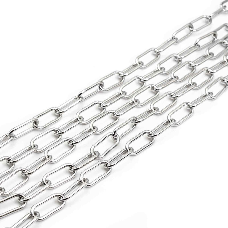 grobe Gliederkette in platinfarben 16x7mm 1m