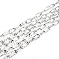 grobe Gliederkette in platinfarben 16x7mm 1m