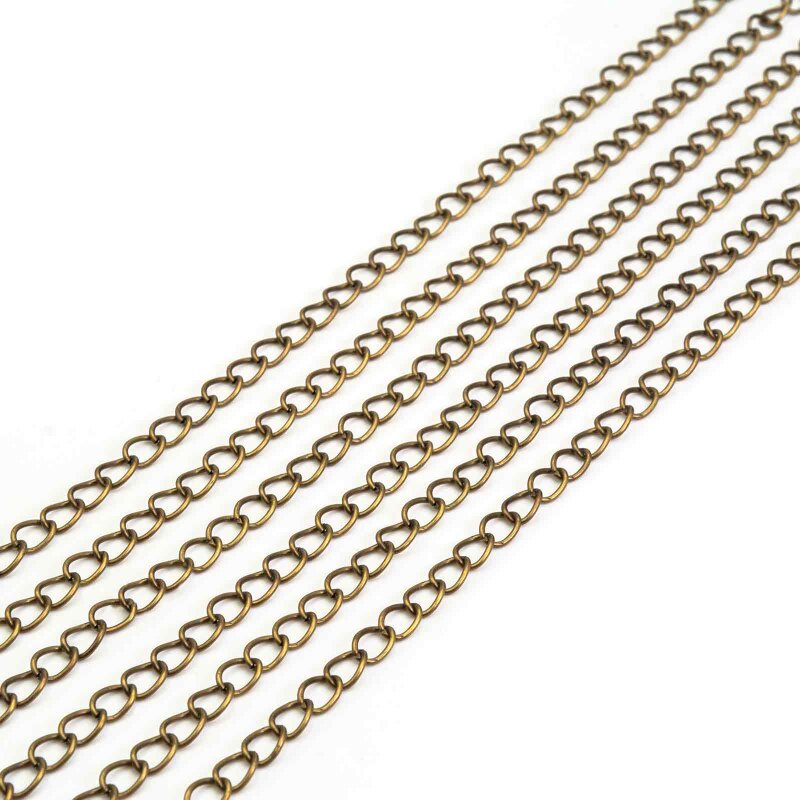 gedrehte Gliederkette in antik bronzefarben 7x5mm 2m
