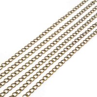 gedrehte Gliederkette in antik bronzefarben 7x5mm 2m
