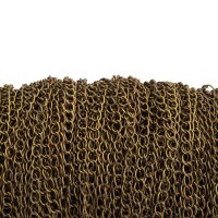 gedrehte Gliederkette in antik bronzefarben 7x5mm 2m