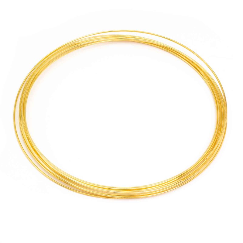 Memory Wire 1mm, Spiraldraht für Ketten in Goldfarben 10 Windungen