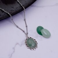Cabochons Aventurine in grün 18x13mm 2 Stück