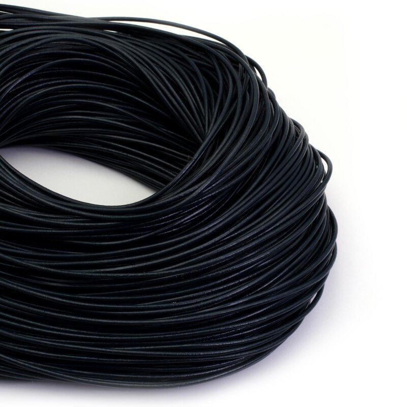 Lederband in blauschwarz 2mm 2 Meter