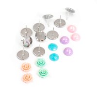 Set Frieda Ohrstecker mit Cabochons selber machen