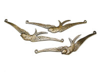 3 große Schwalben in antik Bronze als Verbinder