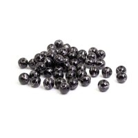 Glasperlen in schwarz mit weißer Maserung 6mm 50...