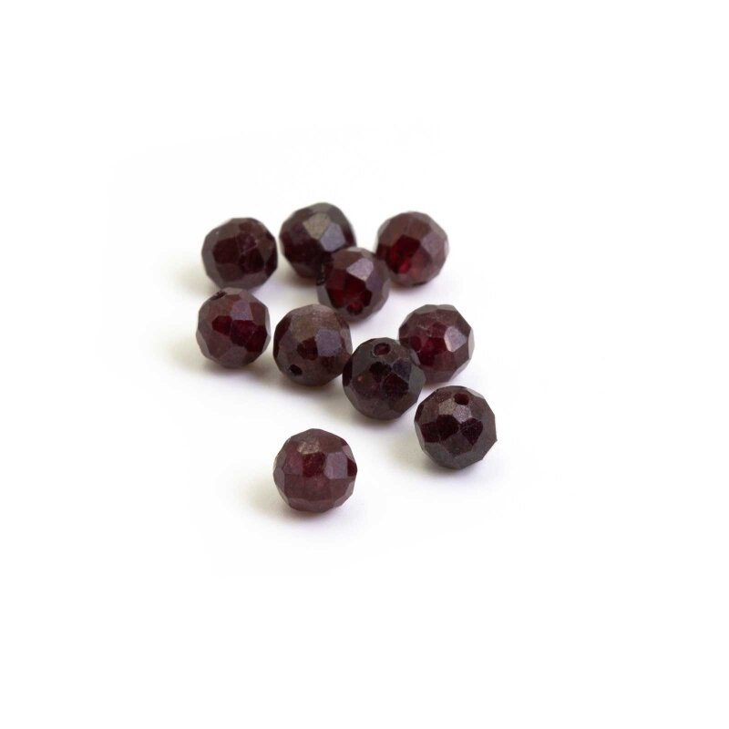 facettierte Granatperlen in Rot 3,8 mm 10 Stück