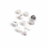 flache Heishi Perlen aus Howlith in weiß 4mm 10...
