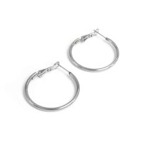 Creolen aus 304 Edelstahl in platinfarben 30mm 2 Stück