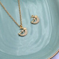 Anhänger Mond mit Pfeil mit 18k Goldbeschichtung und...