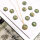 Resincabochons in grün mit goldfarbenem Glitter 12mm 10 Stück