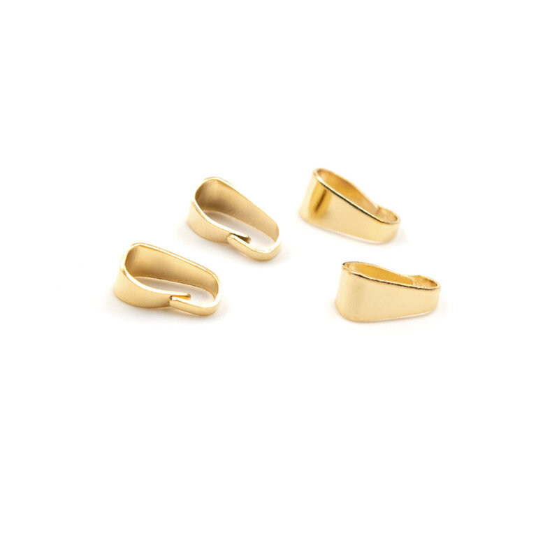 kleine Collierschlaufen aus Edelstahl in goldfarben 7mm 4 Stück