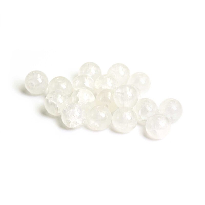 Crackleglasperlen in weiß 8mm 30 Stück