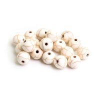 Perlen aus synthetischem Howlith in cremeweiß 8mm...