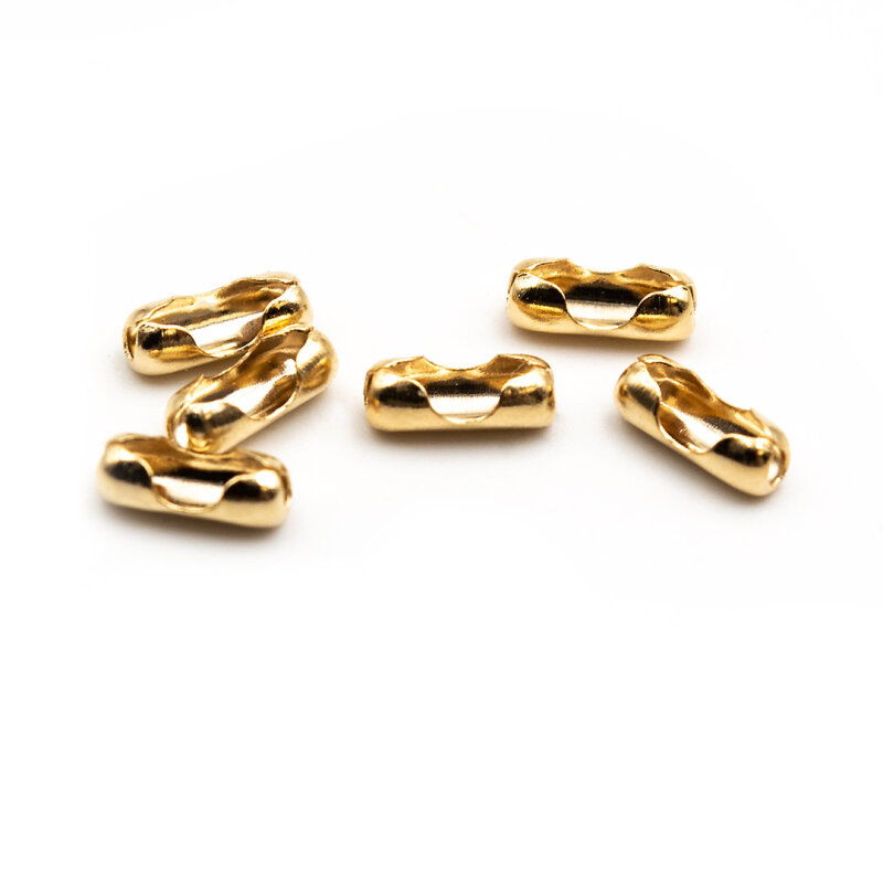 Verschlüsse für 2mm Kugelketten aus 304 Edelstahl in goldfarben 6 Stück