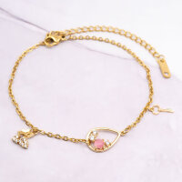 Armband Rohling aus Edelstahl mit Goldbeschichtung 18cm 1...