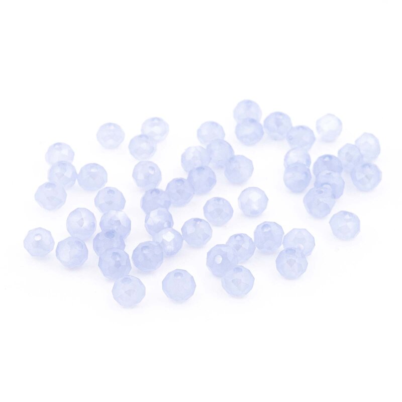 Facettierte Glasschliffperlen eisblau Rondelle 4 mm 50 Stück