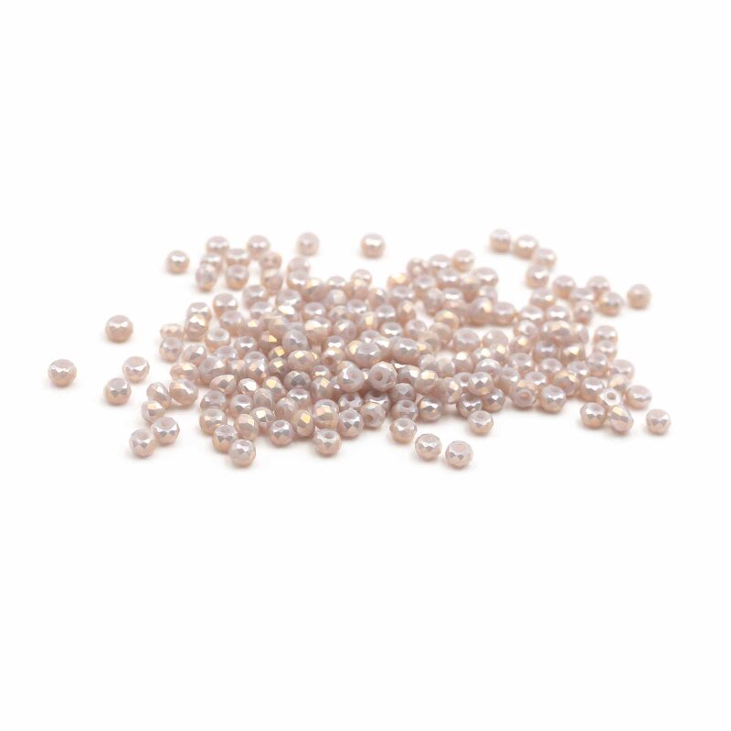 Glasschliffperlen in taupe 2,5mm 100 Stück